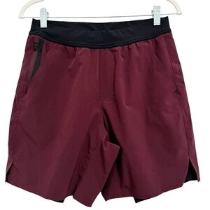 Ten Thousand Interval Lined 7” Short Burgundy Maroon Small